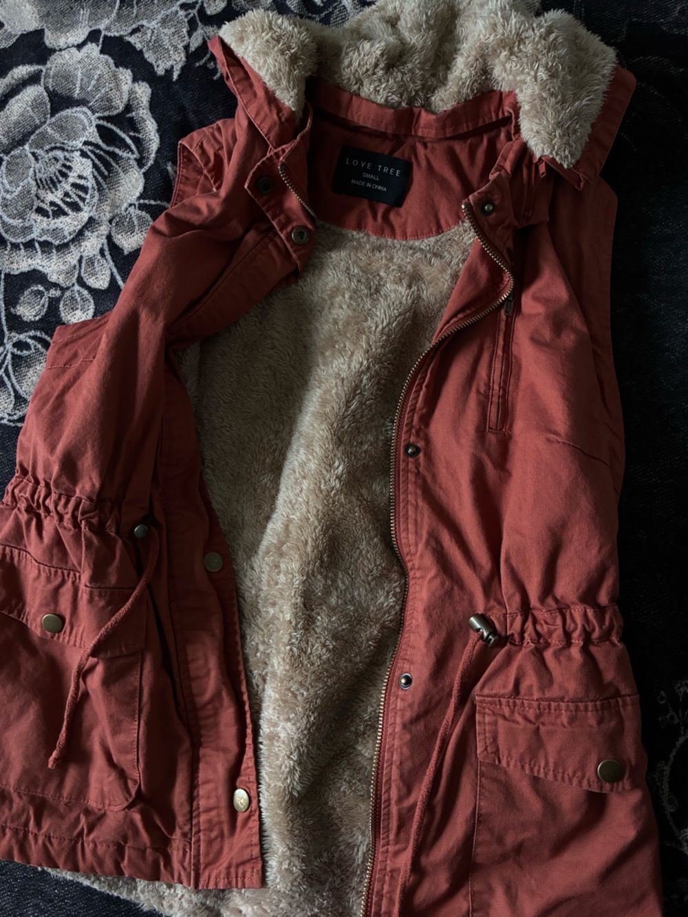 Love Tree Rust Red Lined Jacket - Picture 2 of 9